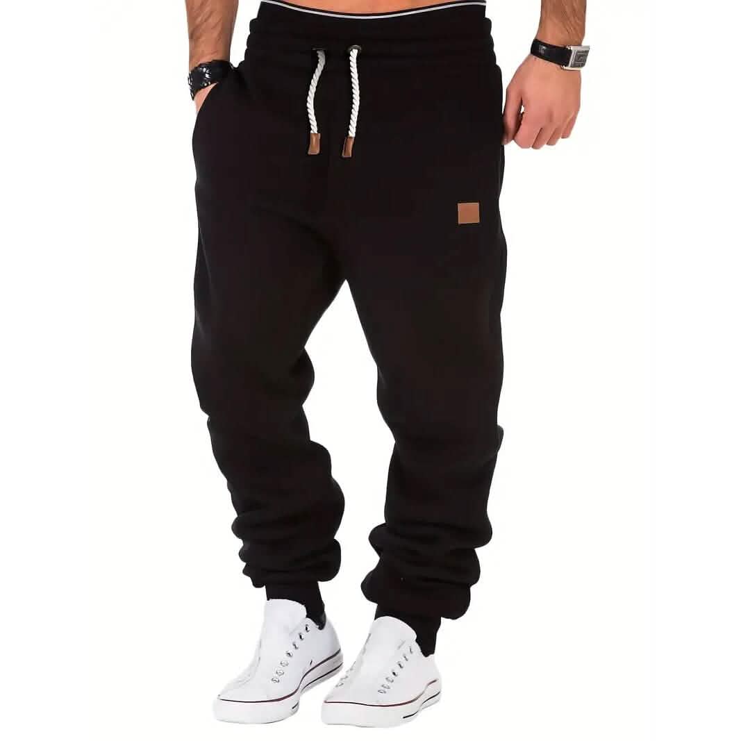 Men's Slim Fit Casual Trousers Drawstring Waist Sweatpants